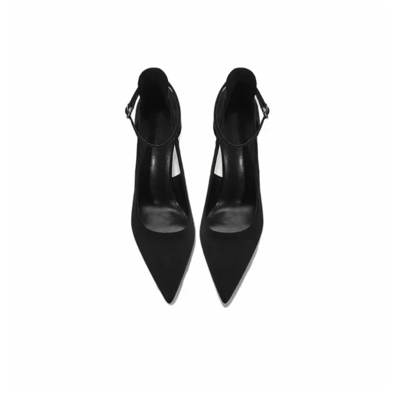 Dawei's House Slim Heel High Heels Women's Black Gift Box Set-2