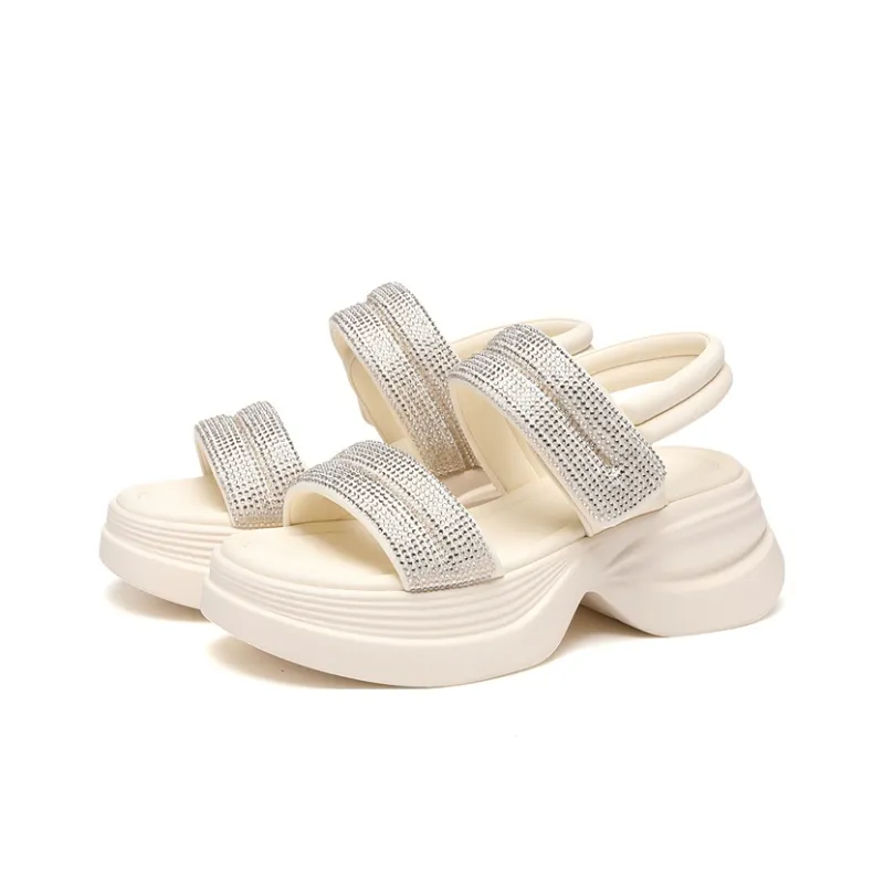 Golden Silk Rabbit One Strap Sandals Women's-8