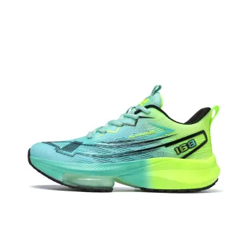 MEKY Running Shoes Men Low Top Black/White/Green