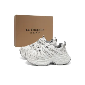 La Chapelle Wear resistant, Lightweight, Breathable, And Non slip. Low Top Chunky Sneakers Women's White