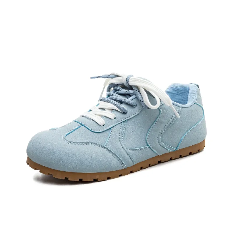 HUANQIU Slip Resistant, Abrasion Resistant, Lightweight Low Top Skateboard Shoes Women's Blue-1
