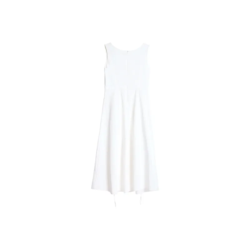 ZAZN Sleeveless Dresses Women's White-2