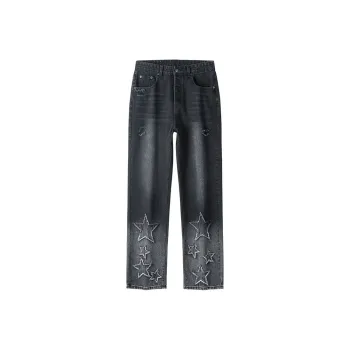 NVRFRGT Jeans Unisex Black Gray Color