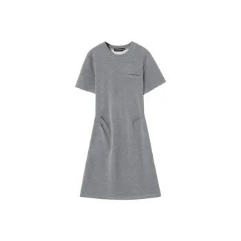 SOON FLOWER Short Sleeved Dress Women's Gray