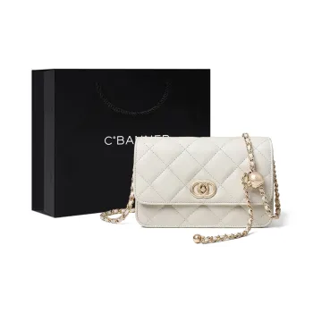 C°BANNER Cow Leather Chain Bag, Shoulder Bag, Crossbody Bag Trumpets Women's White