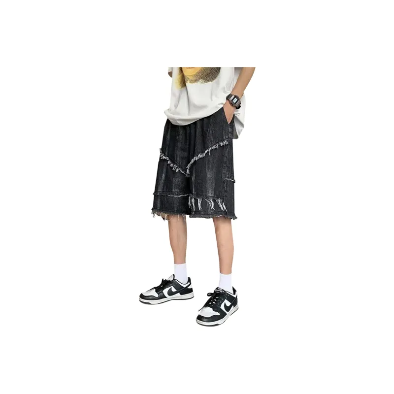 HANDAIWEI Denim Shorts Unisex Black-0