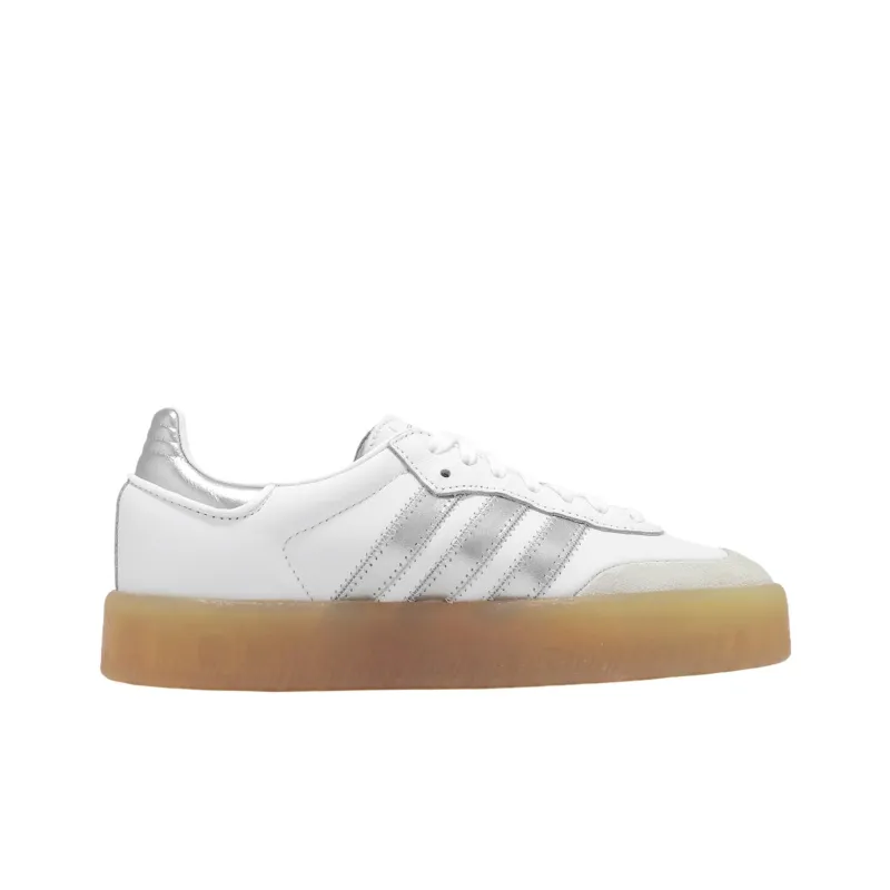 Adidas Originals SAMBAE Low Top Skateboard Shoes Women's White Silver-1