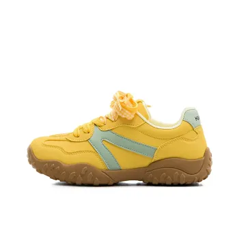 HUANQIU Slip Resistant, Abrasion Resistant, Lightweight Low Top Skateboard Shoes Women's Lemon