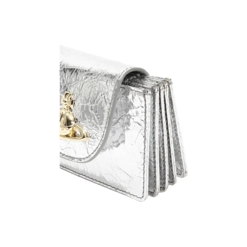 Vivienne Westwood Calfskin Wallet Unisex Silver-2