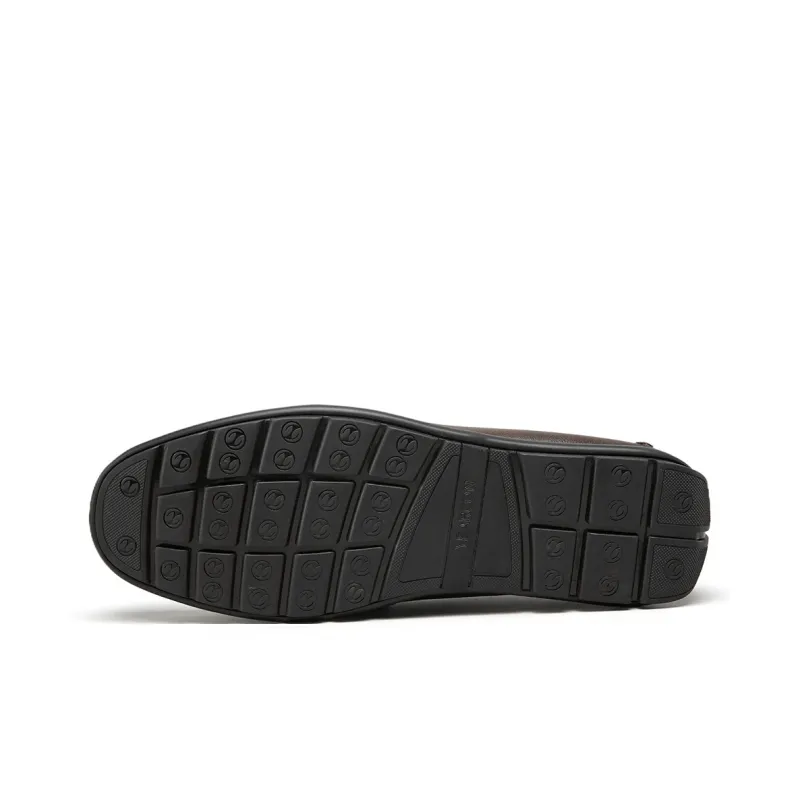 YEARCON Men's Casual Shoes Men Low Top Brown-7