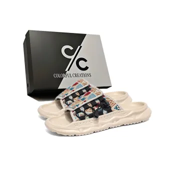 Colorful Creations EVA Stitching Quiet, Slip Resistant, Quick Dry Slide Slippers Men's