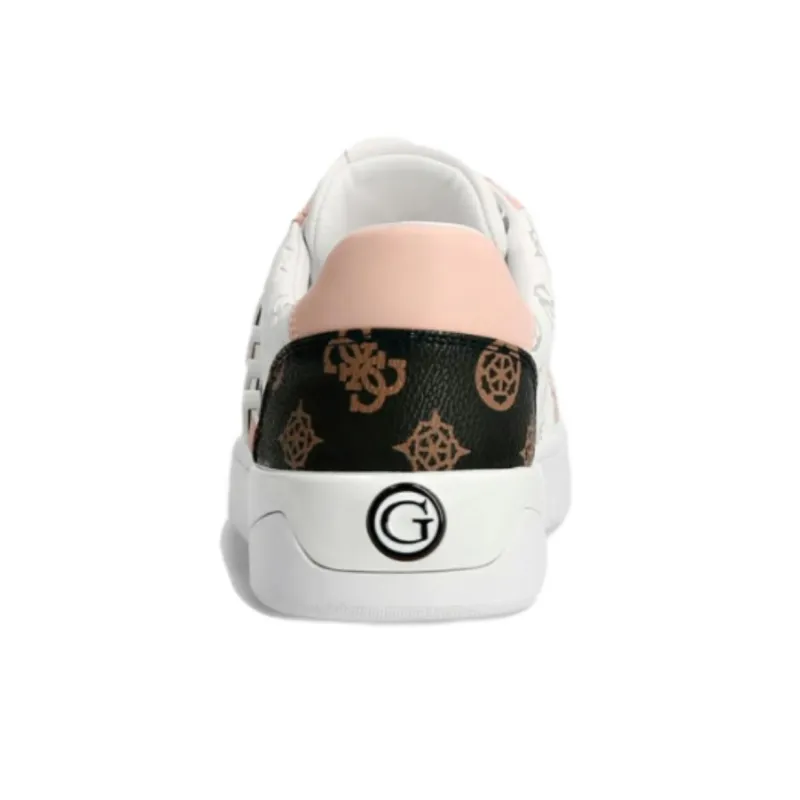 GUESS Abrasion Resistant Low Top Skateboard Shoes Women's White Pink-2