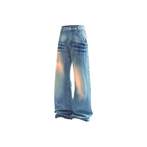 FOREST LIBRARY Jeans Unisex Vintage Blue