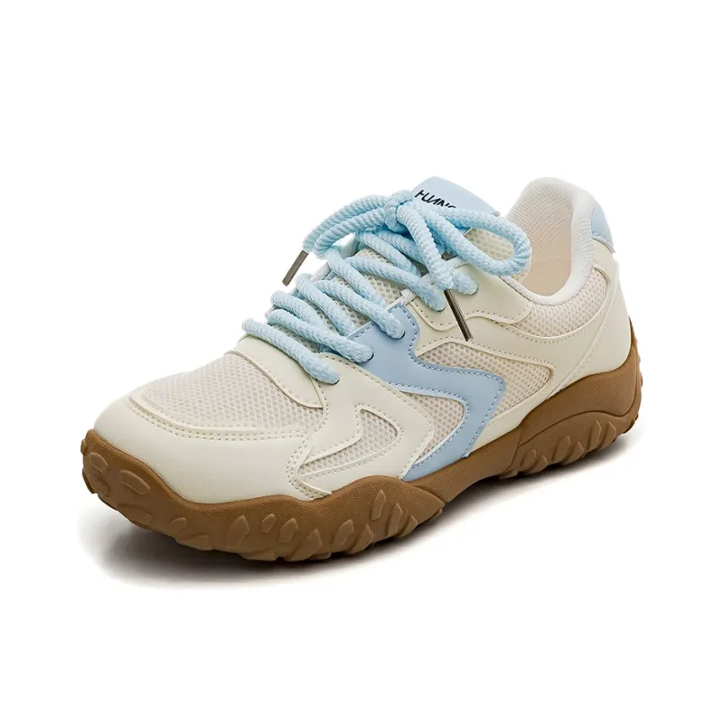HUANQIU Cushioning, Abrasion Resistant, Height Increasing Low Top Casual Shoes Women's Yellow Blue-1