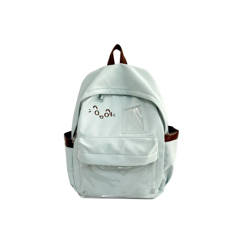 AIBAG Nylon Backpack Unisex Pink/Yellow/Light Green/Light Blue/Black/Green Brown-9