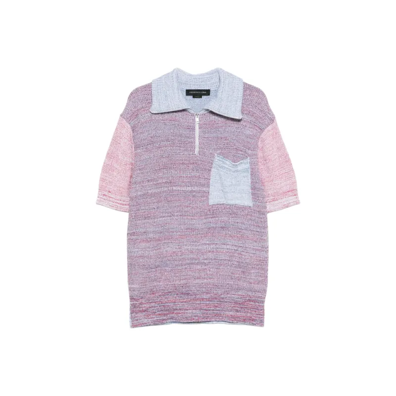 FEDERICO CINA Colourblock Polo Shirt-0