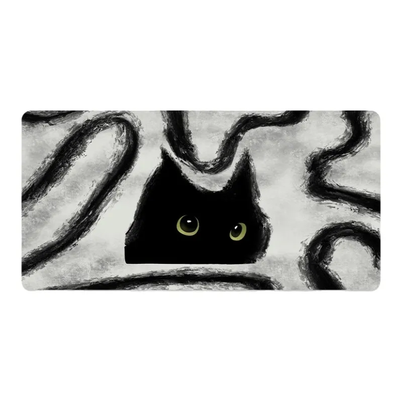 DANYIN V SION Line Kitten Extra Large Women's Office Study Gaming Computer Keyboard Leather Desk Mats Mouse Pads-1