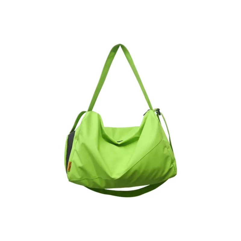 KAISER Laminated Oxford Cloth Crossbody Handbag Unisex Black/Green-4