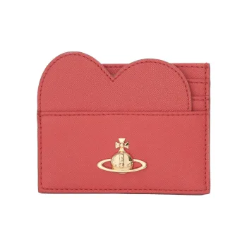 Vivienne Westwood Saffiano Synthetic Leather Card Holder Women's Red