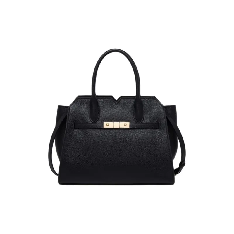 PAYOT Cow Leather One Shoulder Handbag Women's Elephant Gray/Black-7