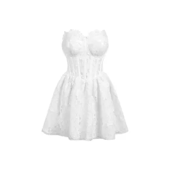 DOKZB Sleeveless Dresses Women's White