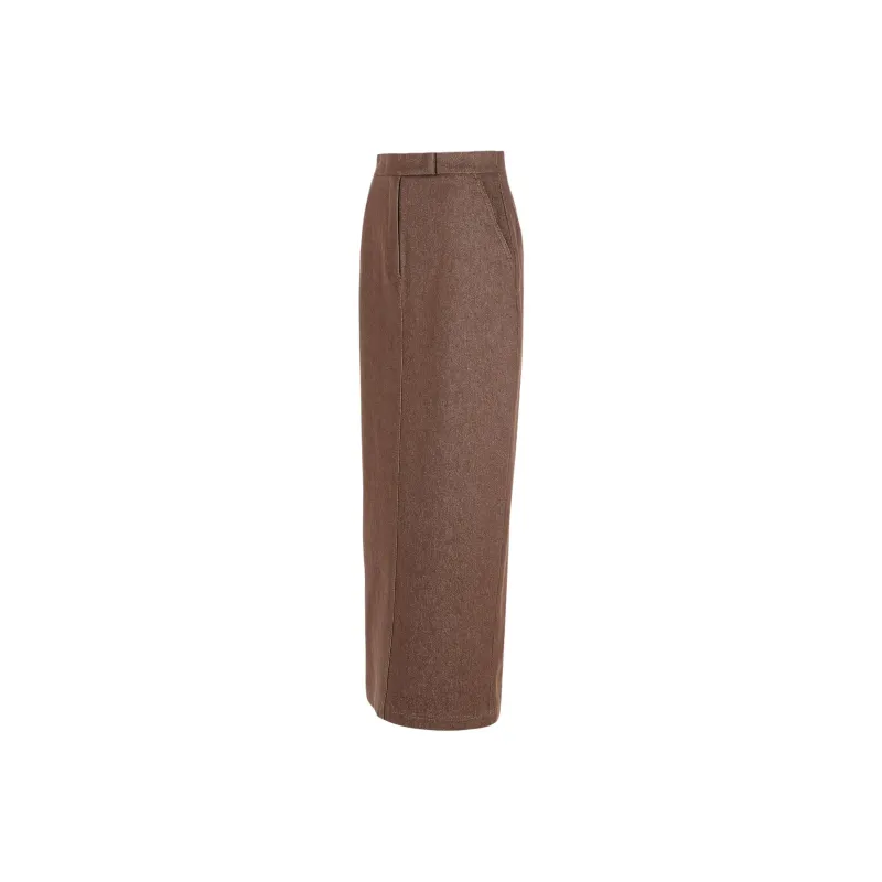 MaxMara Pianosa Button Detailed Back Slit Skirt-2