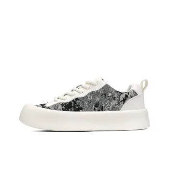 ABCIU Slip Resistant Shock Absorbers Low Top Skateboard Shoes Men's White Black