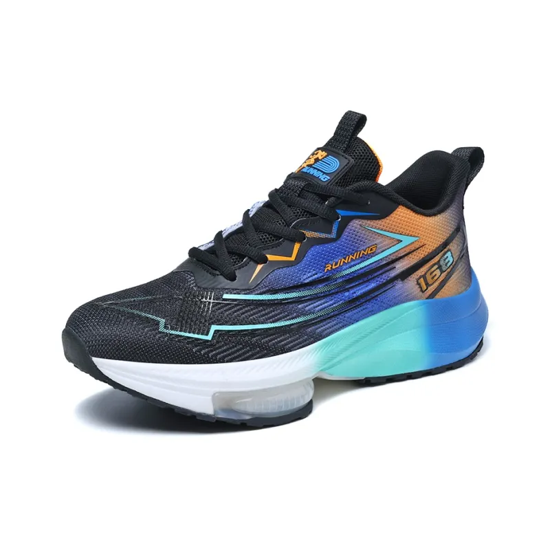 MEKY Running Shoes Men Low Top Black/White/Green-13