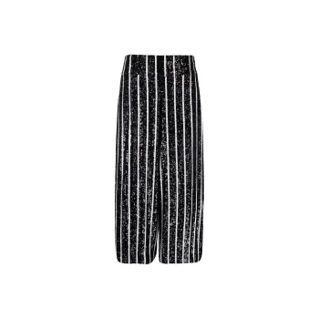 BALMAIN Sequin embellished Wide leg Trousers