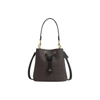 COACH Rowan Leather Handbag Trumpets Women's Coffee