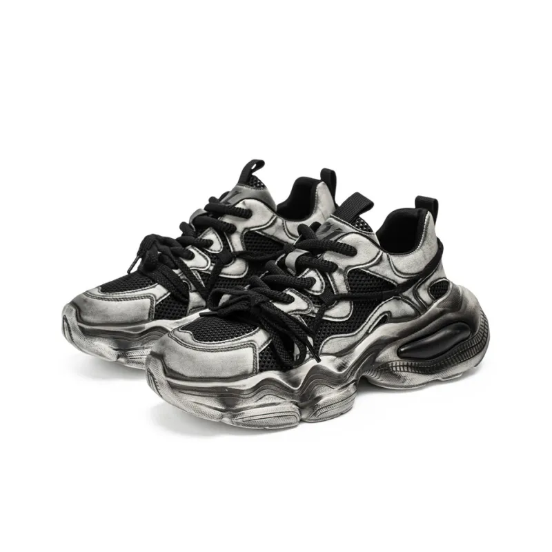 OUGLEMEN Slip Resistant, Abrasion Resistant, Coverage Height Increasing Low Top Chunky Sneakers Men's-8