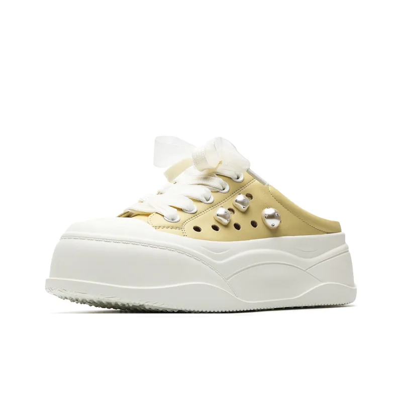 ORD Abrasion Resistant Closed Toe Slippers Women's Beige Yellow-1