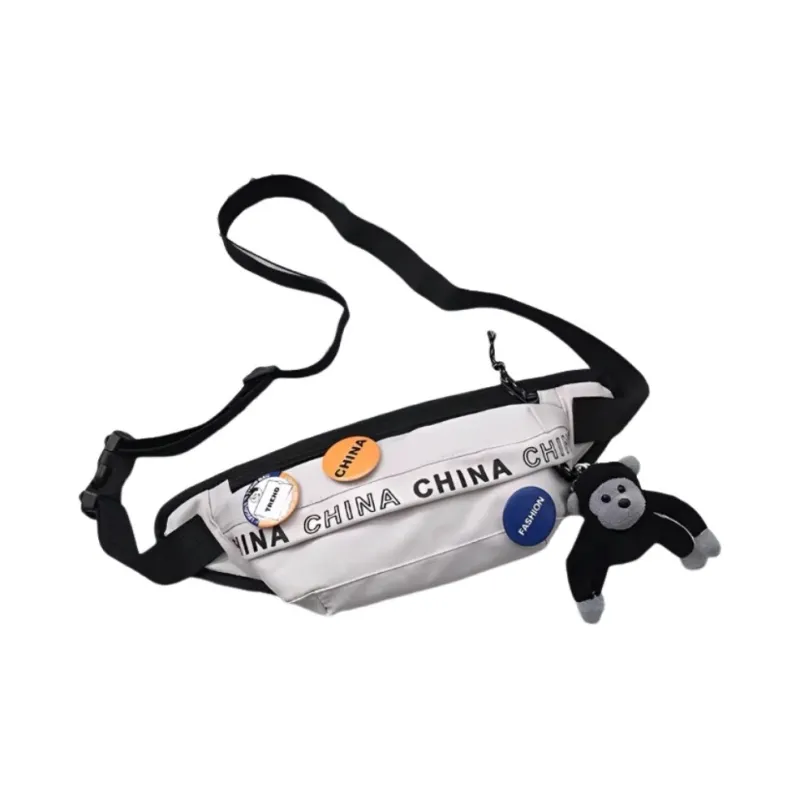 Warrior Nylon Fanny Pack Unisex Beige-6