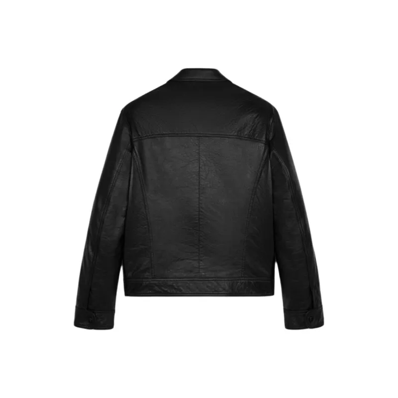 CELINE Leather Jacket Men's Black-1