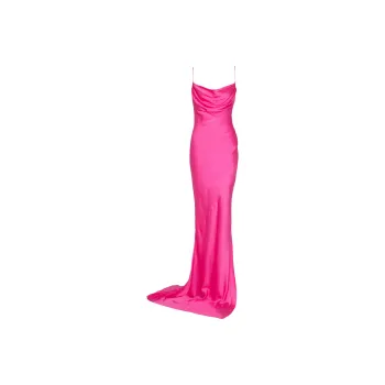 BALMAIN Draped Satin Gown