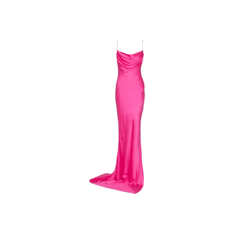 BALMAIN Draped Satin Gown-0