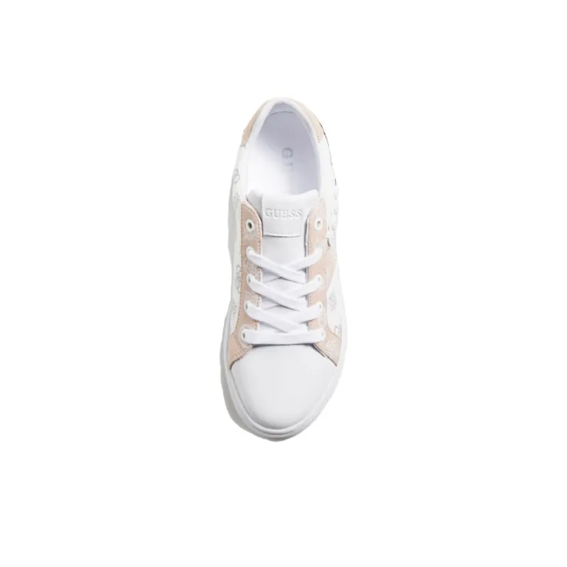 GUESS Abrasion Resistant Low Top Skateboard Shoes Women's White Pink-1