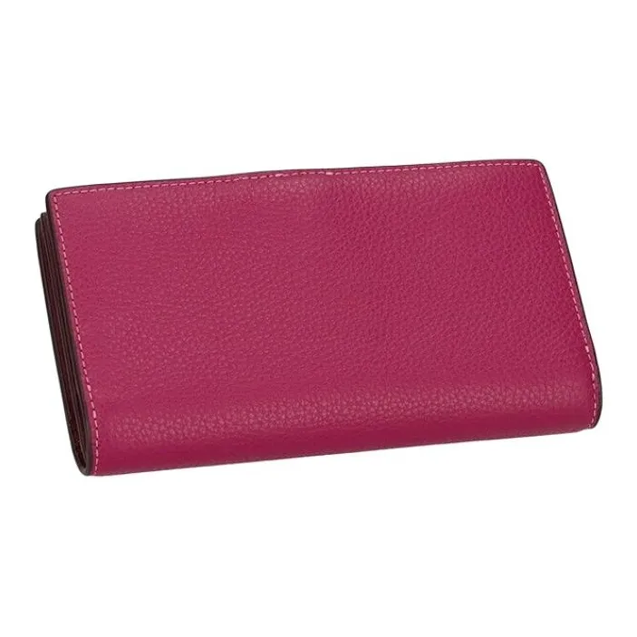 COACH Pebbled Leather Wallet Women's Bright Purple-2