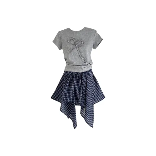 OSQ Two Piece Skirt Sets Women's