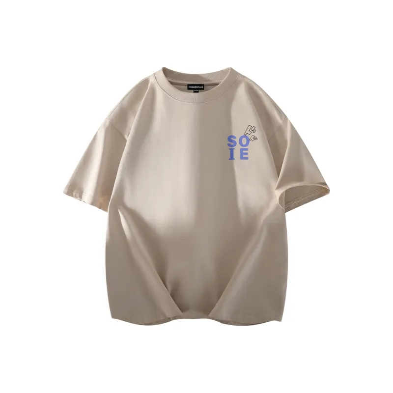 SOIE T-Shirts Unisex Light Beige Apricot-1