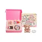 Bib Bear Keychain+Dessert Ornament+Transparent Display Stand+Cake Puppy Shopping Bag