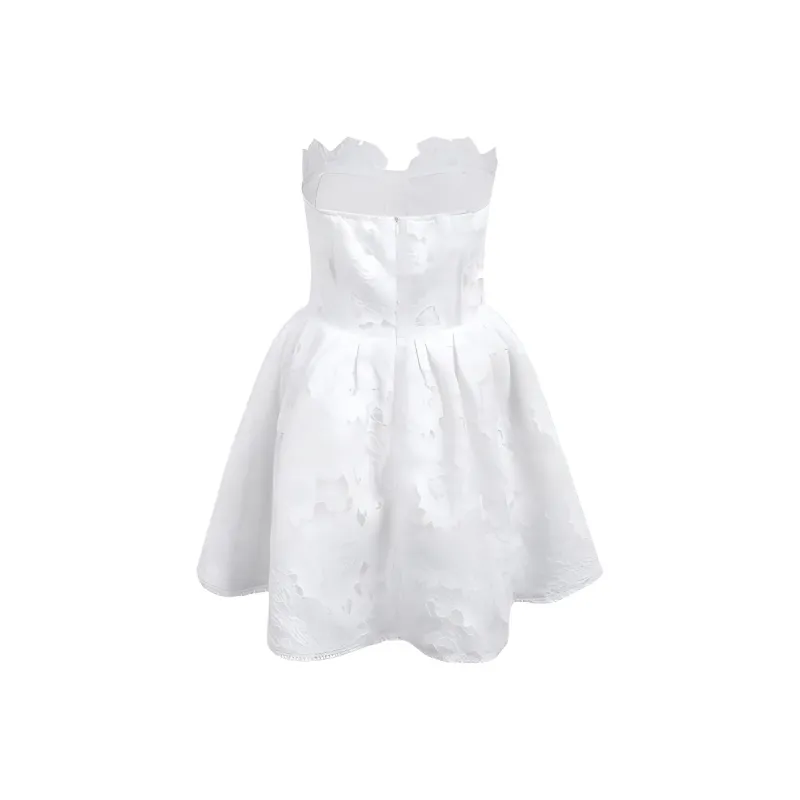 DOKZB Sleeveless Dresses Women's White-1