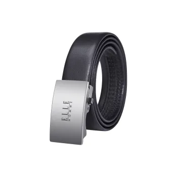 ELLE HOMME Cow Leather Business Workplace Etiquette Belt Men's Silver Width 3.5cm