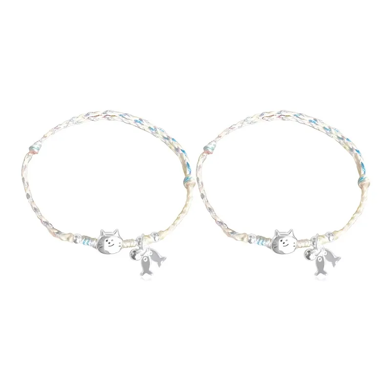 JOYDINNY Fabric Rope Bracelets Women's-5