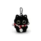 Small Black Cat with Anti-Loss Strap+Red White Scarf