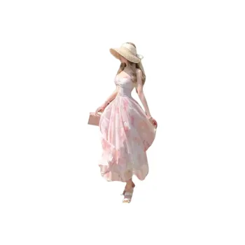 Dior Beauty Slip Dresses Women's Pink Purple
