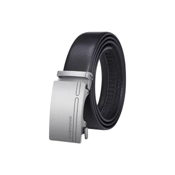 ELLE HOMME Cow Split Leather Belts Men's Silver Width 3.5cm