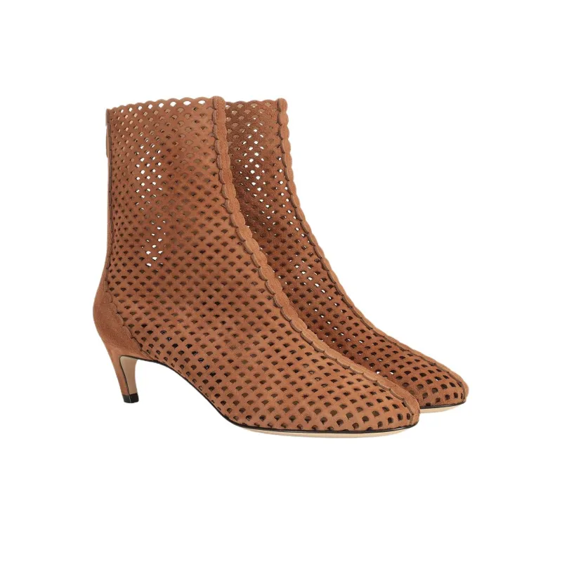 SERGIO ROSSI SR Micro Mermaid Ankle Boots 5cm Women's Light Brown-2