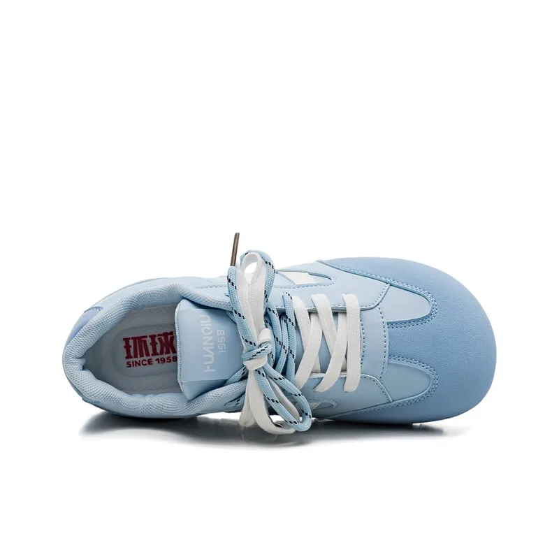 HUANQIU Slip Resistant, Abrasion Resistant, Lightweight Low Top Skateboard Shoes Women's Blue-2
