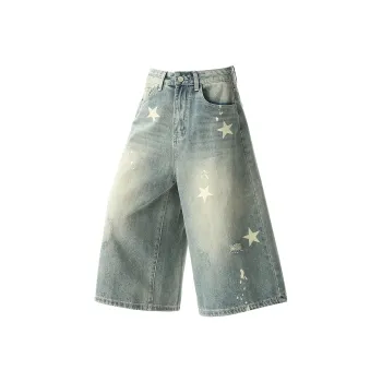 SCRM Denim Shorts Unisex Vintage Blue